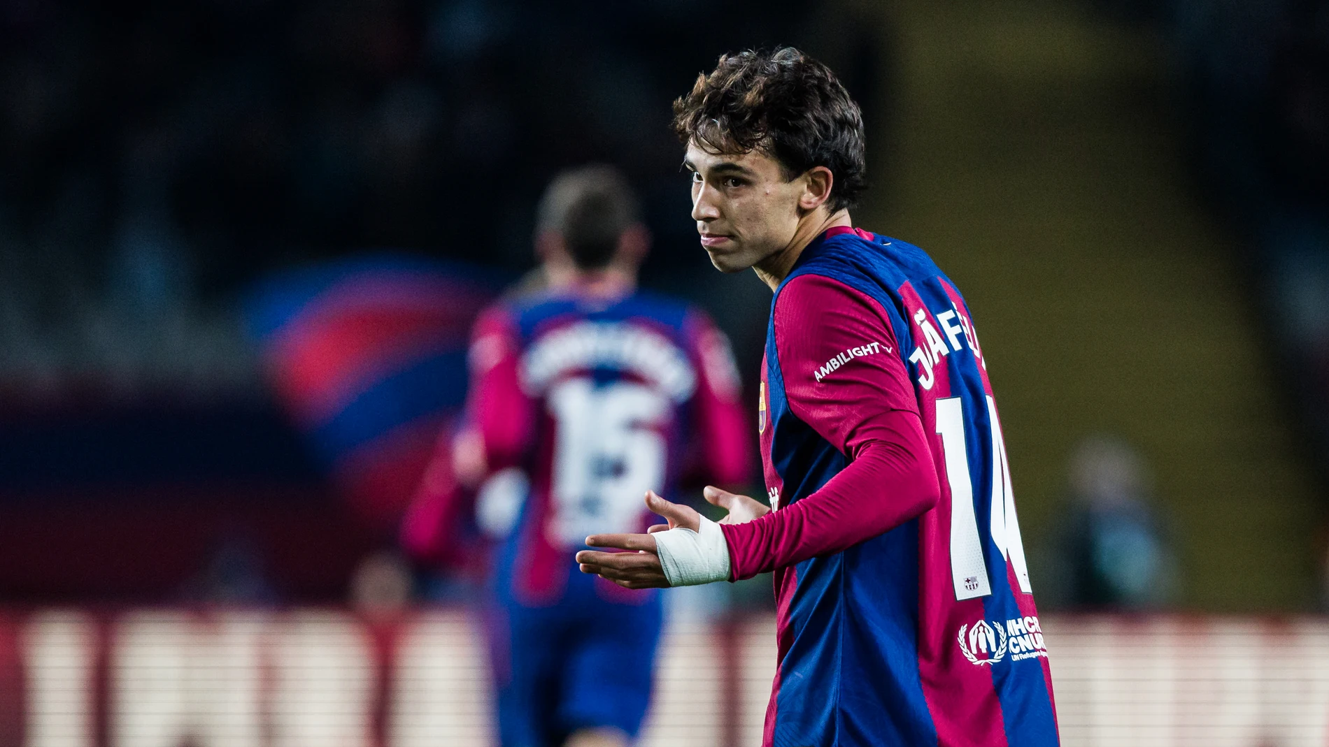 Joao Felix of FC Barcelona celebrates a goal during the Spanish league, La Liga EA Sports, football match played between FC Barcelona and Atletico de Madrid at Estadi Olimpic de Montjuic on December 03, 2023 in Barcelona, Spain. AFP7 03/12/2023 ONLY FOR USE IN SPAIN
