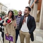 La secretaria general de Podemos Andalucía, Martina Velarde, atiende a los medios en Córdoba