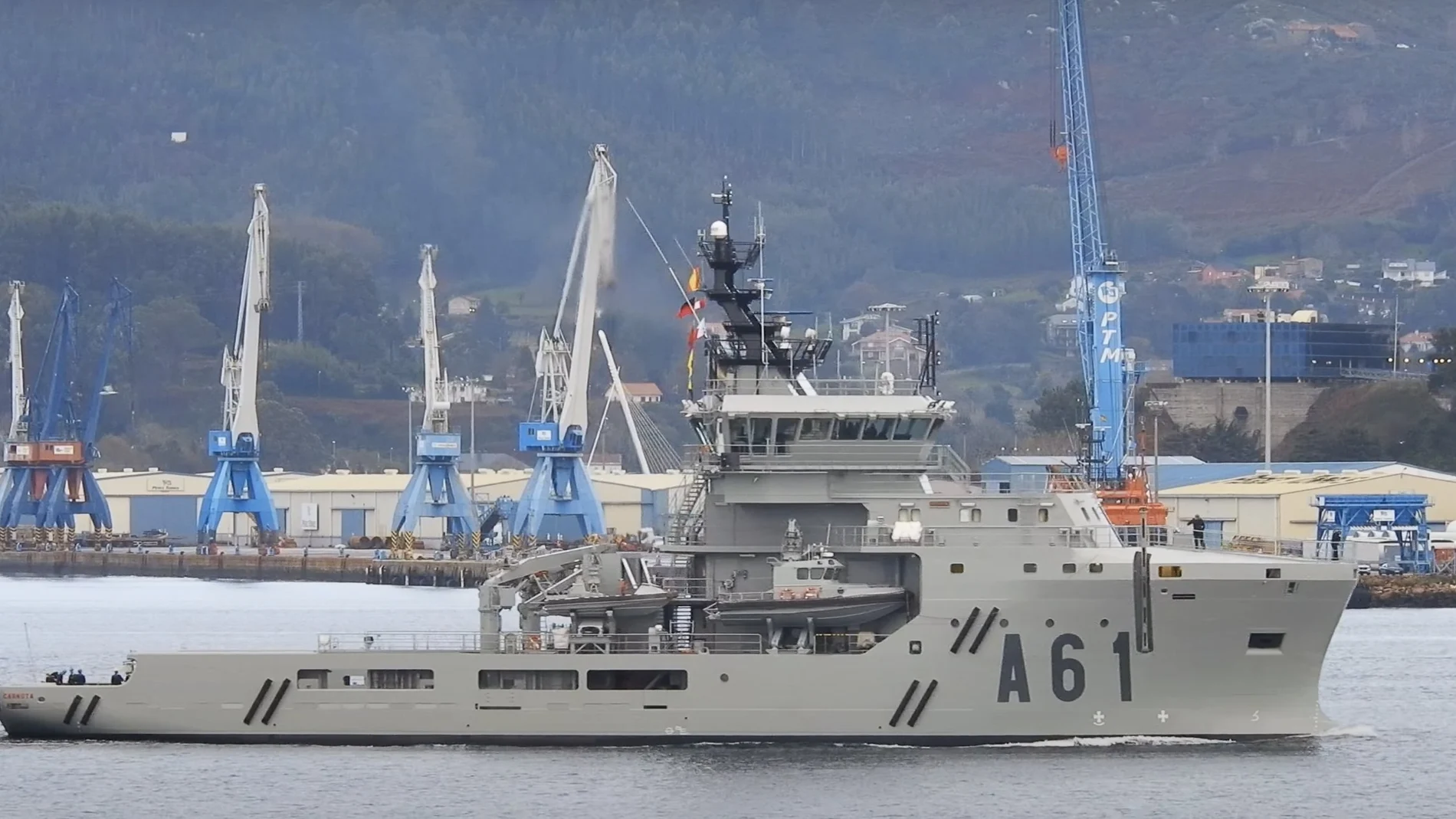 Imagen del "Carnota", el nuevo buque logístico de la Armada