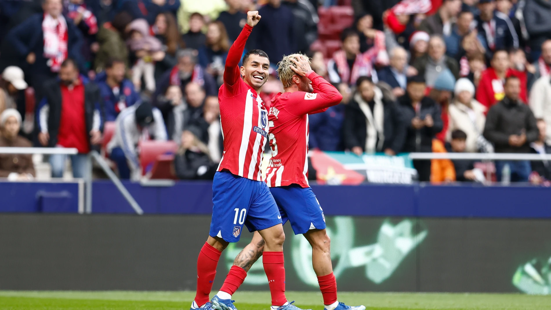 Angel Correa of Atletico de Madrid celebrates a goal during the spanish league, La Liga EA Sports, football match played between Atletico de Madrid and UD Almeria at Civitas Metropolitano stadium on December 10, 2023, in Madrid, Spain. AFP7 10/12/2023 ONLY FOR USE IN SPAIN