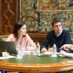 El 'president' de la Generalitat, Carlos Mazón, y la consellera de Hacienda, Economía y Administración Pública, Ruth Merino, se reúnen para preparar el Consejo de Política Fiscal y Financiera