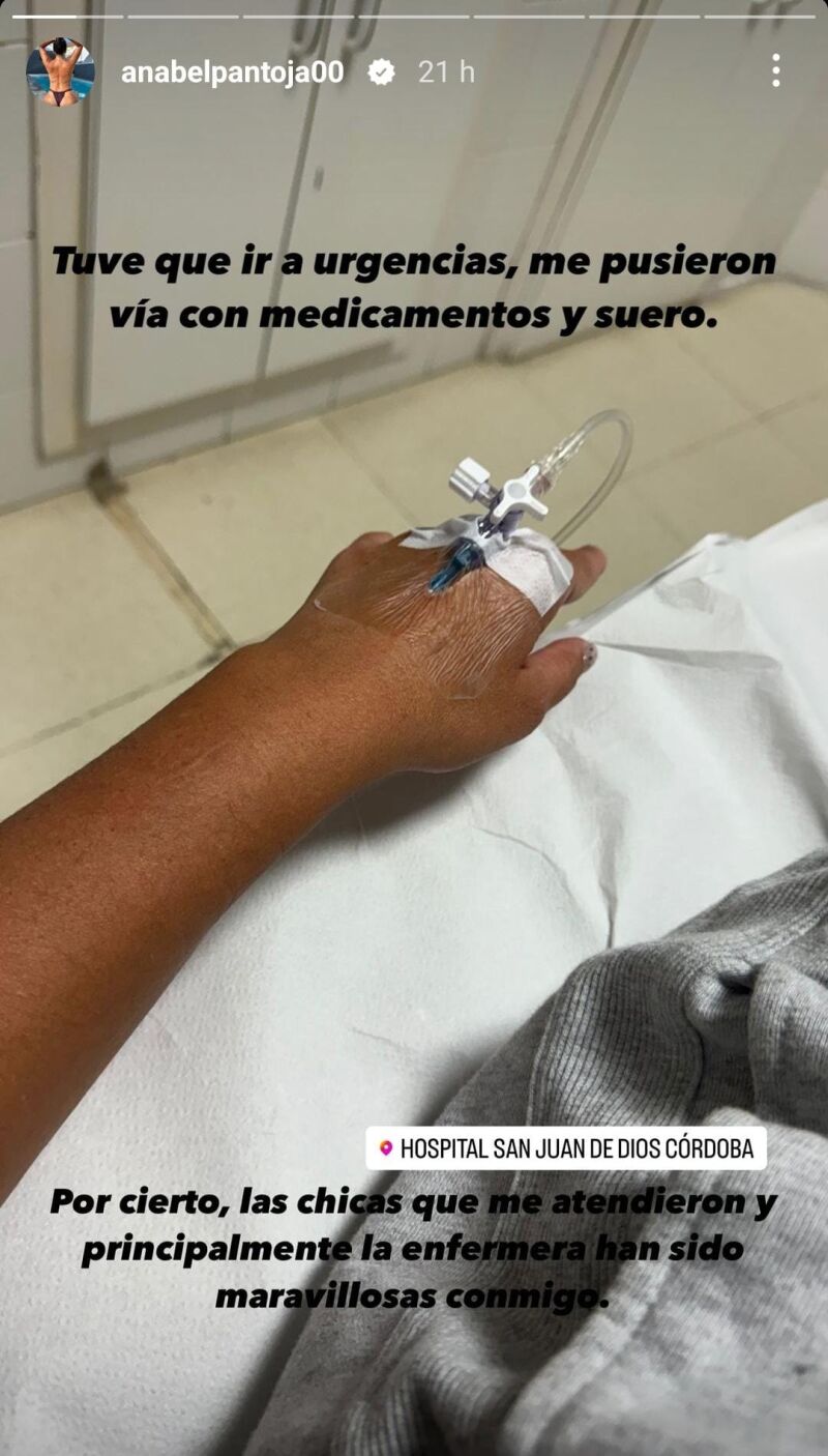 Anabel Pantoja en el hospital