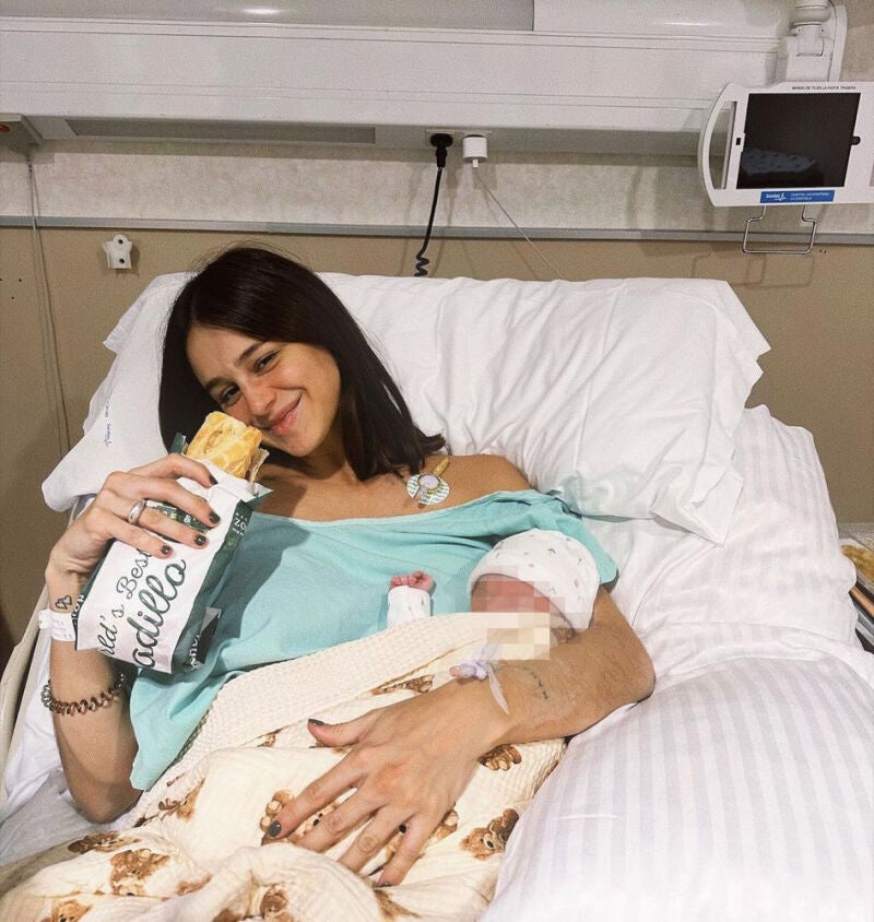 Marina Romero tras dar a luz a Bianca