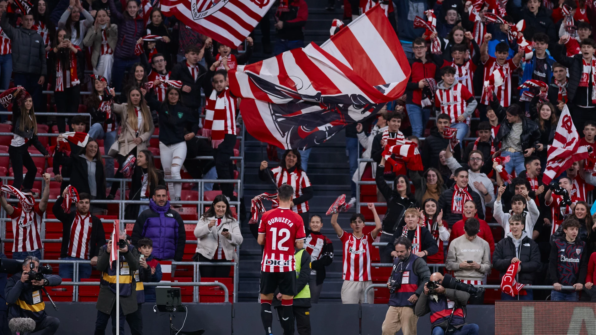 Gorka Guruzeta of Athletic Club reacts after scoring goal during the LaLiga EA Sports match between Athletic Club and Atletico de Madrid at San Mames on December 16, 2023, in Bilbao, Spain. AFP7 16/12/2023 ONLY FOR USE IN SPAIN