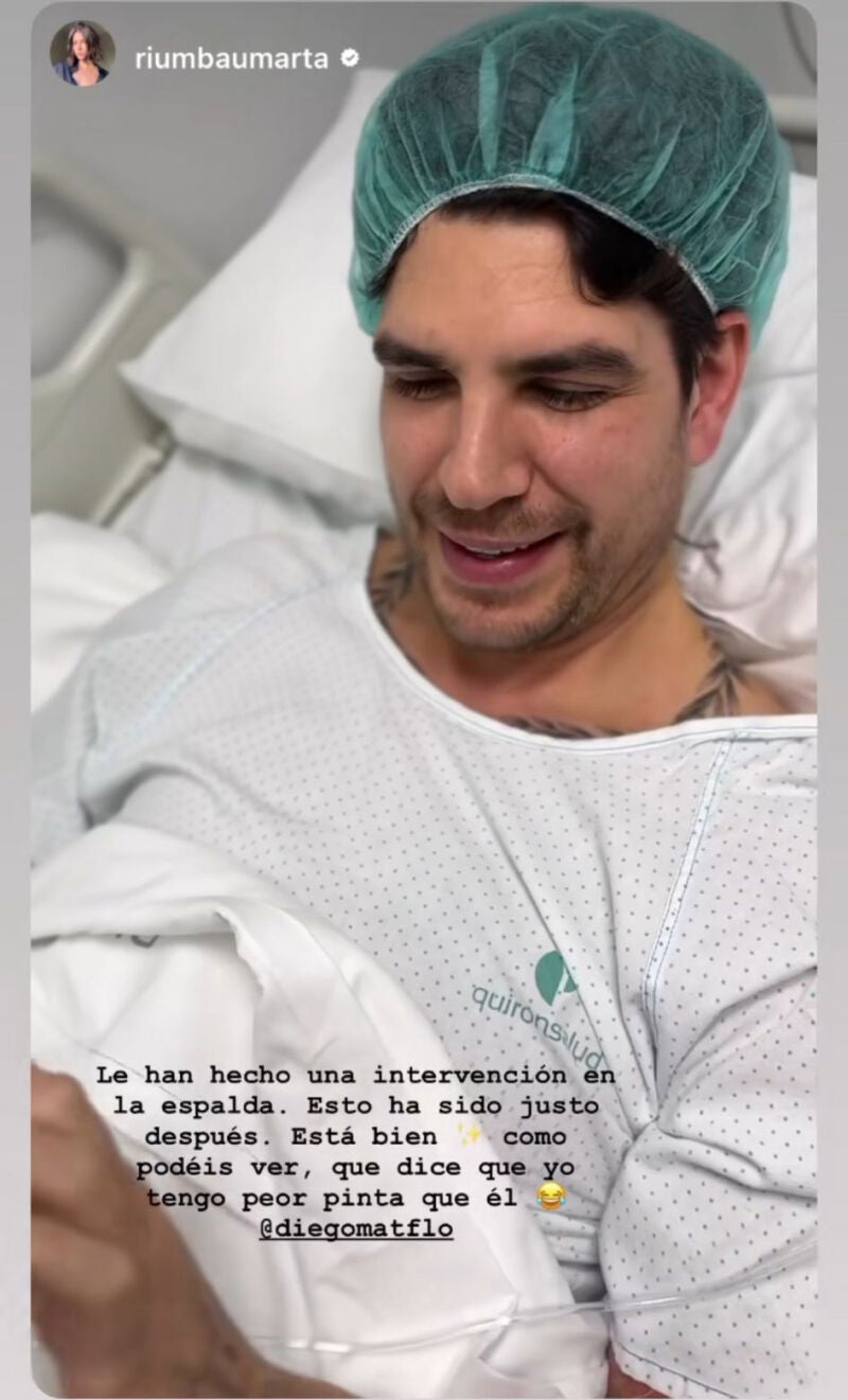 Diego Matamoros en el hospital