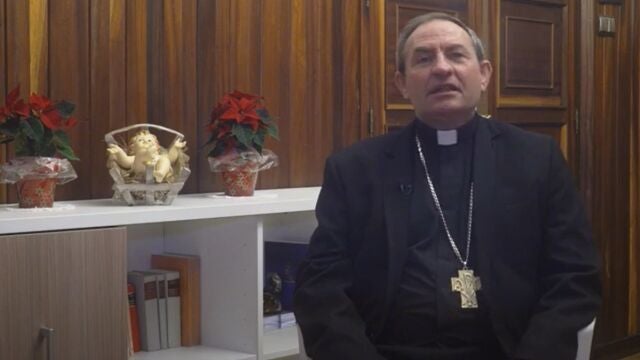El obispo de Osma-Soria, Abilio Martínez, durante su mensaje navideño