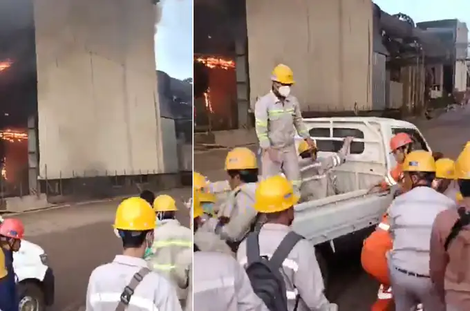 13 muertos y casi 40 heridos en un incendio en una planta siderúrgica en Indonesia