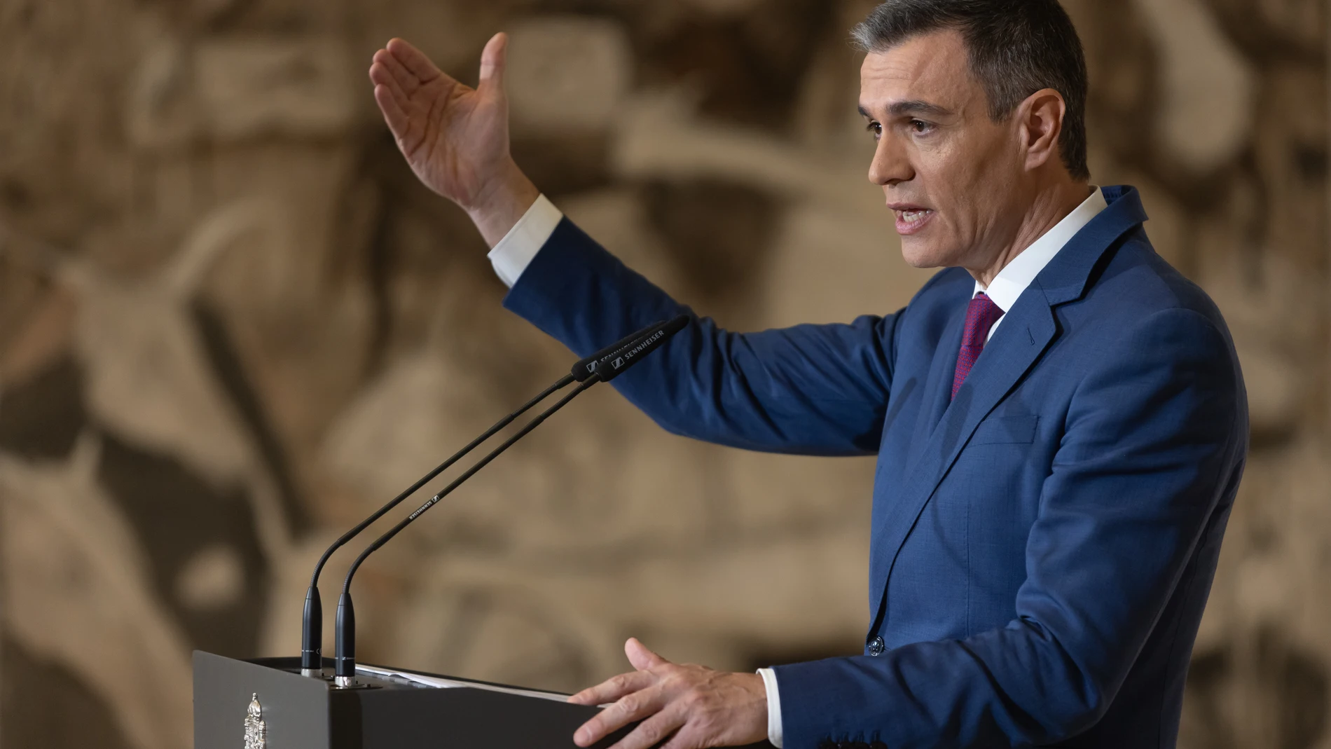 ￼ Rueda de prensa de Pedro Sánchez tras el último consejo de ministros de 2023@Gonzalo Pérez Mata 