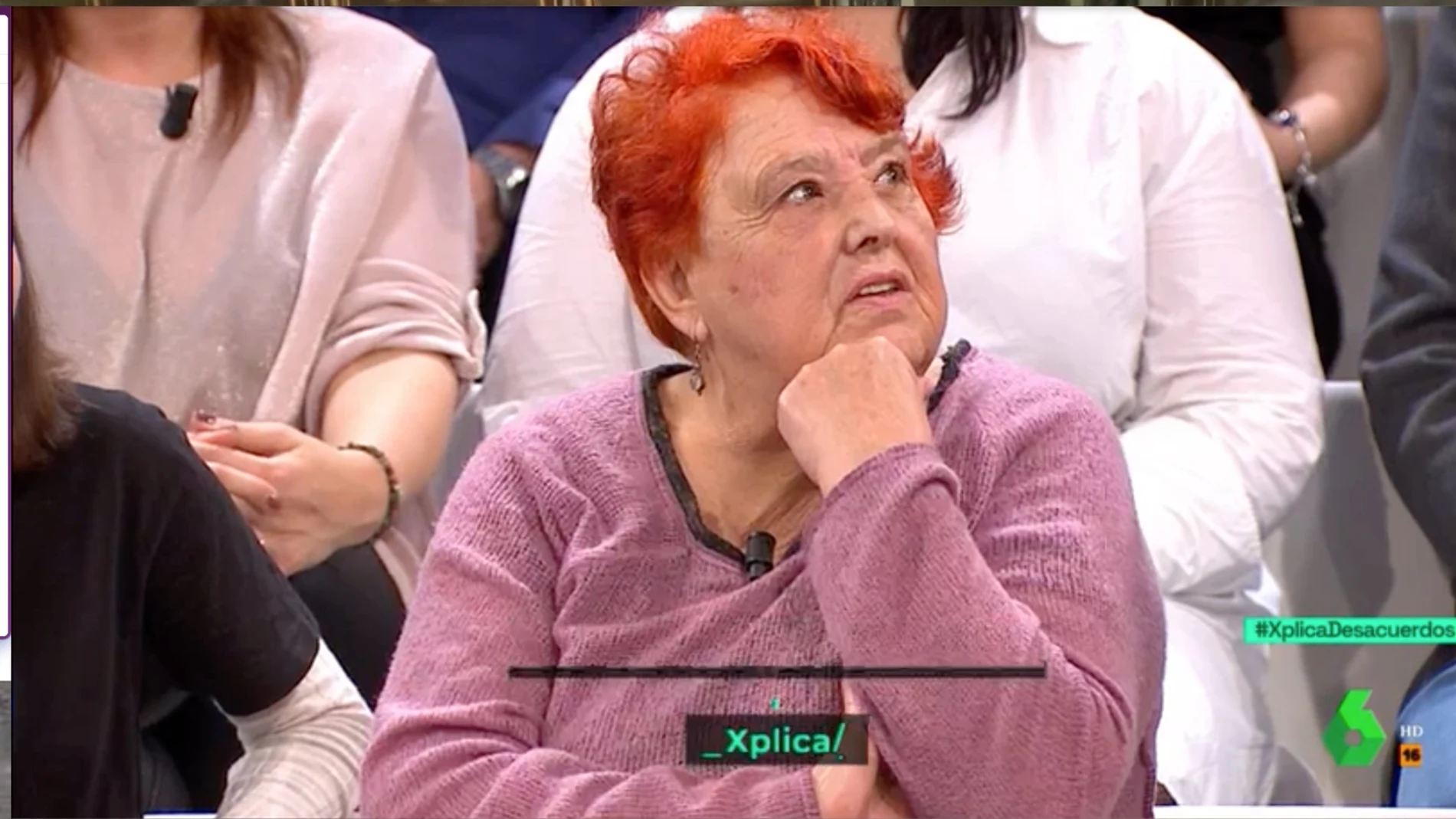 La pensionista Maribel Mesón en un momento del último programa de "laSextaXplica"