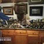 Fotografía del incendio en una vivienda de Chipiona a causa de la decoración navideña