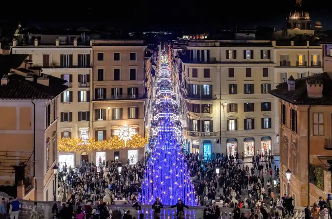 Roma bajo la mágica luz de la Navidad
