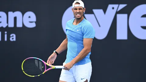 Nadal, en un entrenamiento en Brisbane