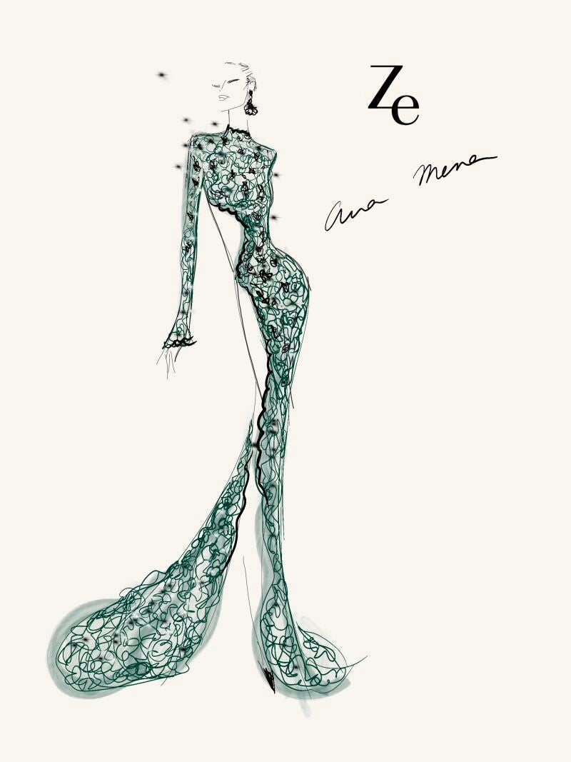 Boceto vestido Ana Mena.