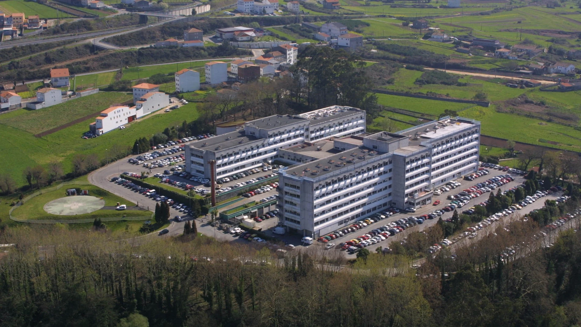 Imagen aérea del Hospital provincial de Conxo.