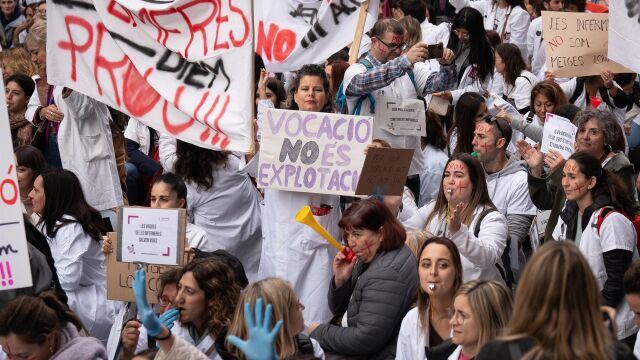 Manifestación de las enfermeras en huelga