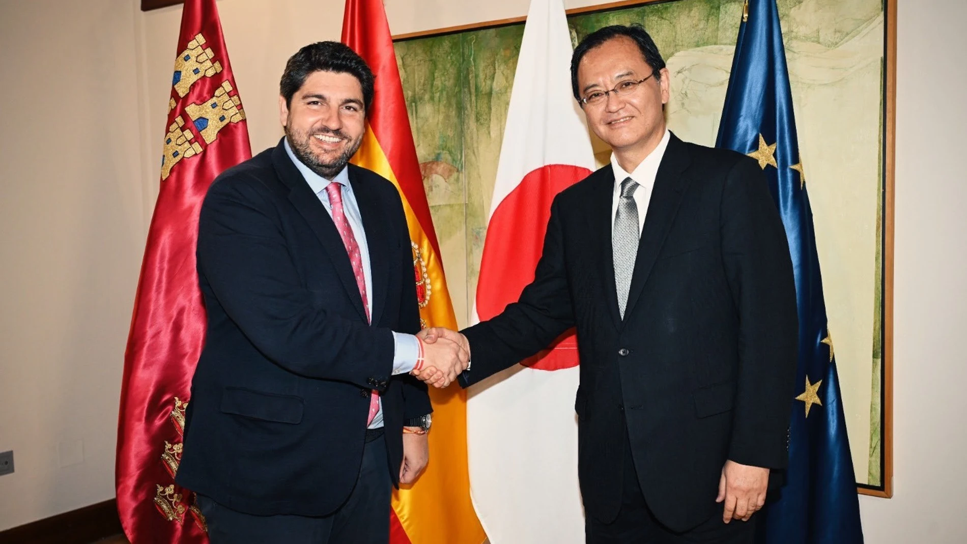 El presidente de la Comunidad, Fernando López Miras, recibe al nuevo embajador de Japón en España, Takahiro Nakamae GOBIERNO REGIONAL 05/01/2024
