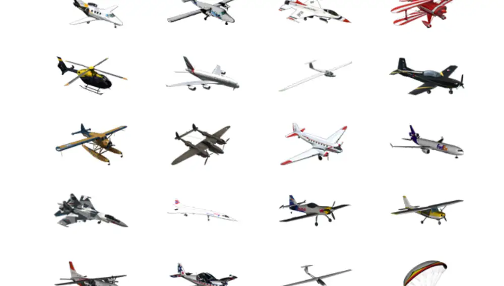 Algunas de las aeronaves disponibles