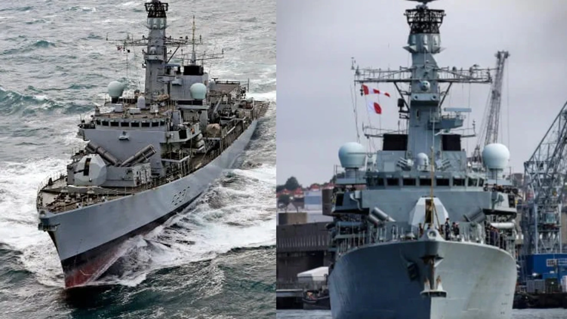 Imágenes de las fragatas HMS Westminster (izquierda) y la HMS Argyll