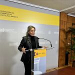 La delegada del Gobierno de España en Castilla-La Mancha, Milagros Tolón, durante la rueda de prensa