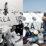 Imagen real vs adaptación del accidente aéreo en la Cordillera de los Andes en 1972