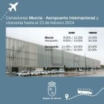Comienza el nuevo servicio de autobuses que conecta el aeropuerto con Murcia y Cartagena