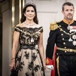 Crown Prince Frederik and Crown Princess Mary arrives at the gala banquet at Christiansborg Palace in Copenhagen, Denmark, Sunday Sept. 11, 2022. The banquet is held to mark the 50th anniversary of Danish Queen Margrethe II's accession to the throne
