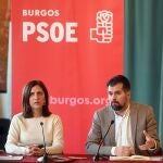 Tudanca y Esther Peña, durante la Ejecutiva del PSOE de Burgos