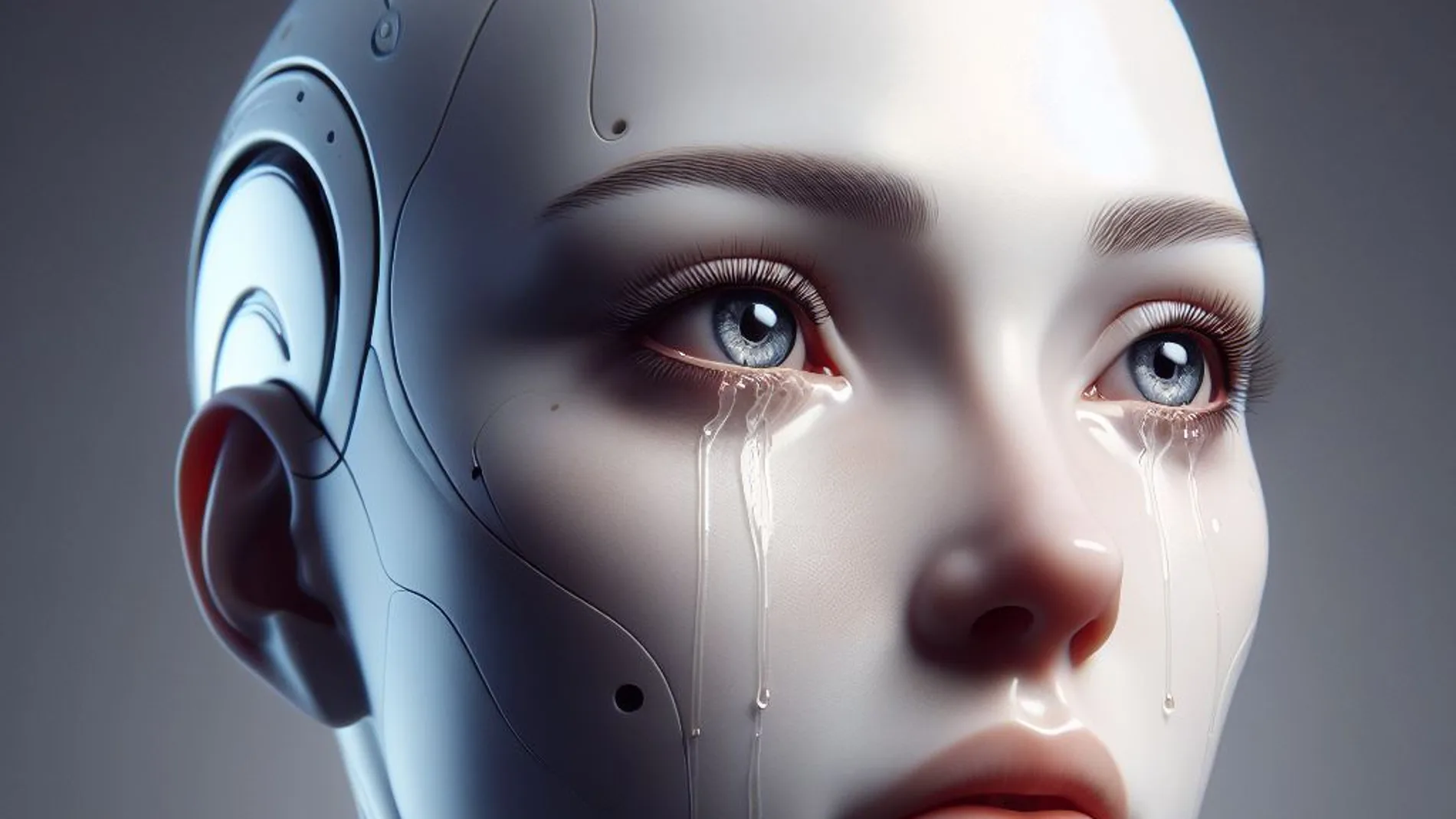 androide llorando lágrimas