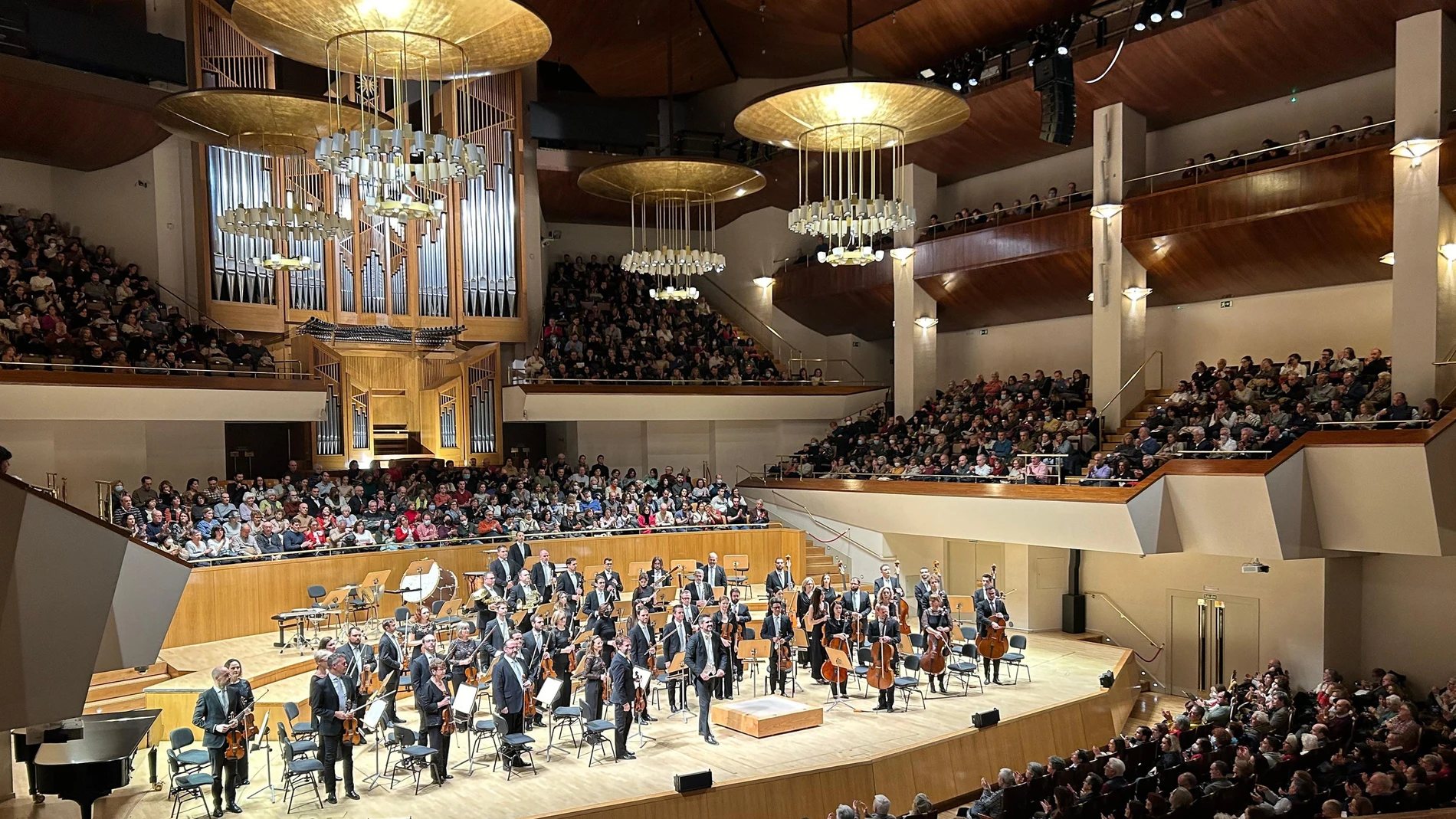 Imagen de una de las actuaciones de la Orquesta Sinfónica de la Región de Murcia en el Auditorio Nacional de Música