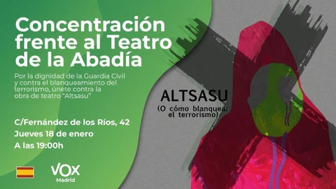 MADRID.-Vox se concentrará el jueves frente al Teatro de la Abadía por el estreno de la obra 'Altsasu'
