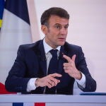 French President Macron holds press conference at ElyseePalace in Paris