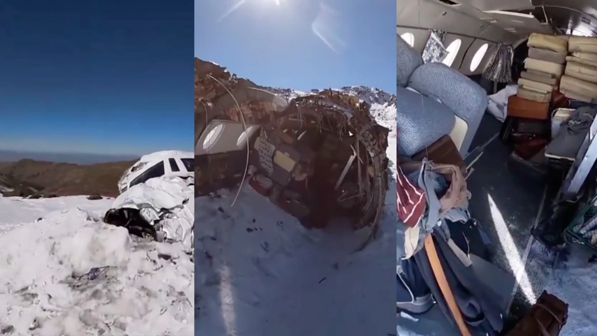 Un joven encuentra los restos del avión utilizado durante el rodaje de "La sociedad de la nieve" mientras esquiaba en Sierra Nevada
