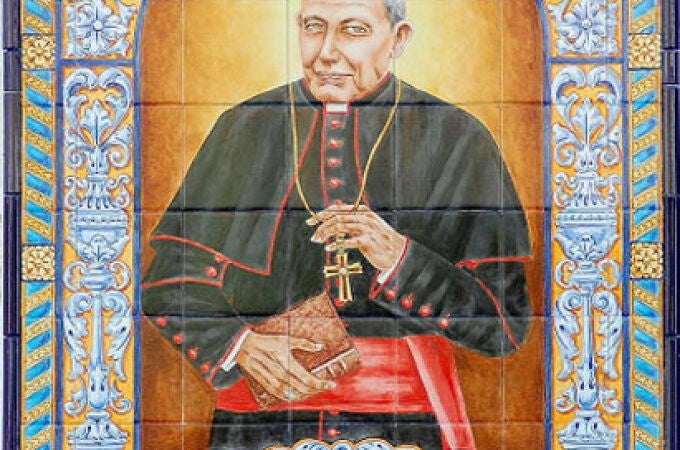 Retablo cerámico del Beato Marcelo Spínola (1835-1906), que fue cardenal y arzobispo de Sevilla