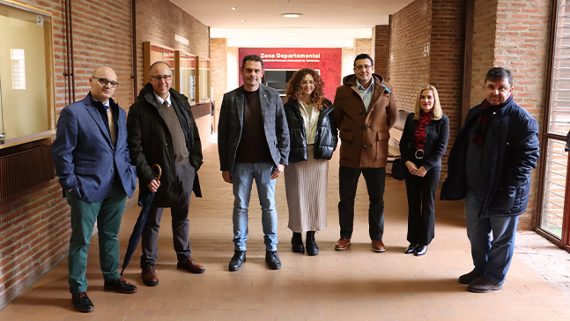 De izquierda a derecha: Santiago Zazo, José Miguel Mateos (vicerrector de Investigación y Transferencia), José Luis Molina, Teresa Díez, Juan Carlos García, Carmen Patino y Fernando Espejo 