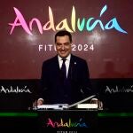 Juanma Moreno inaugurando el pabellón de Andalucía en la Feria Internacional de Turismo (Fitur 2024) 