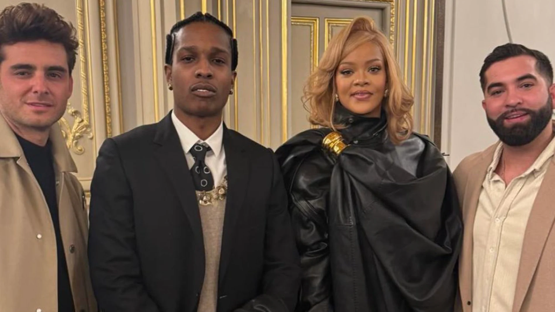 Rihanna y A$AP Rocky se reúnen con el presidente francés Emmanuel Macron durante la Semana de la Moda de París
