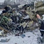 Aftermath of Ilyushin Il-76 airlifter crash in Russia's Belgorod region