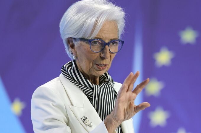 European Central Bank (ECB) President Christine Lagarde addresses a press conference following the meeting of the ECB Governing Council in Frankfurt am Main, Germany, 25 January 2024. 