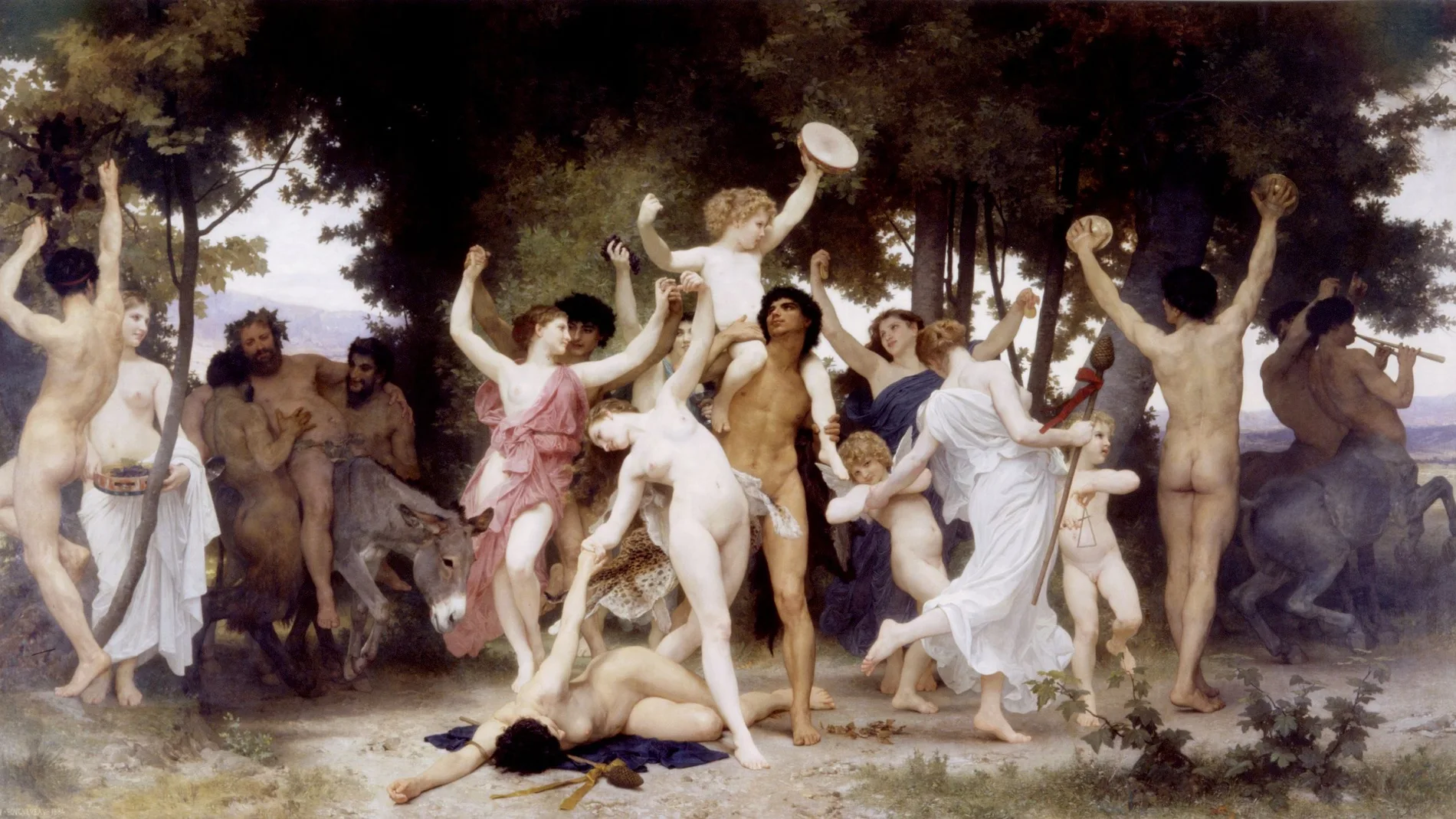 La juventud de Baco, pintura de William-Adolphe Bouguereau (1884).