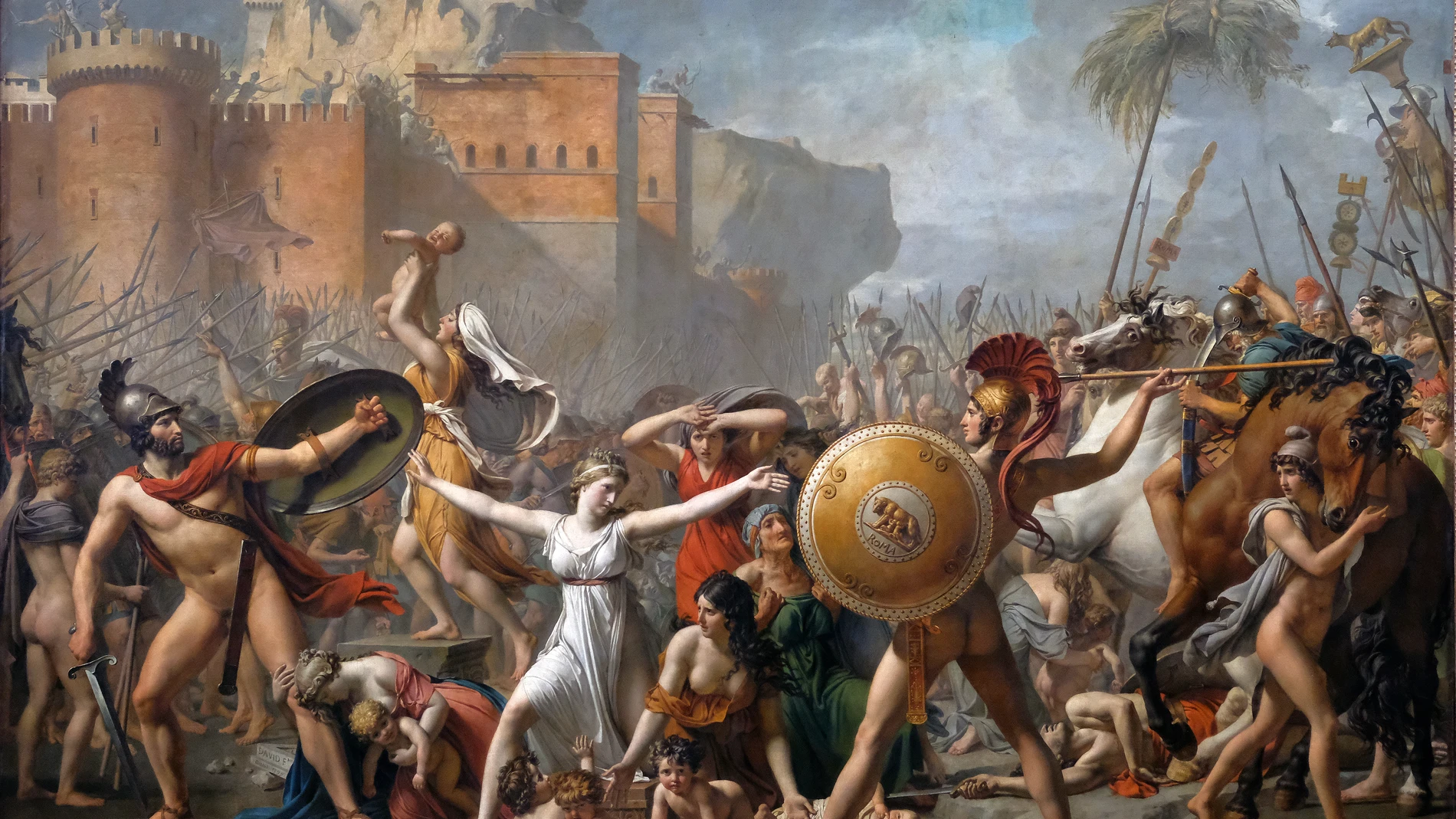 En el lienzo «El rapto de las Sabinas», de Jacques-Louis David, se evoca a una rebelión en la época romana