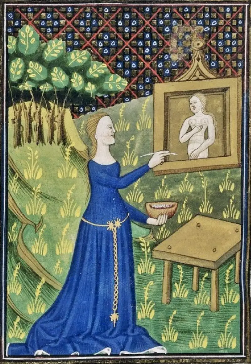 Timarete, una pintora griega retratada en un tabla del siglo XV