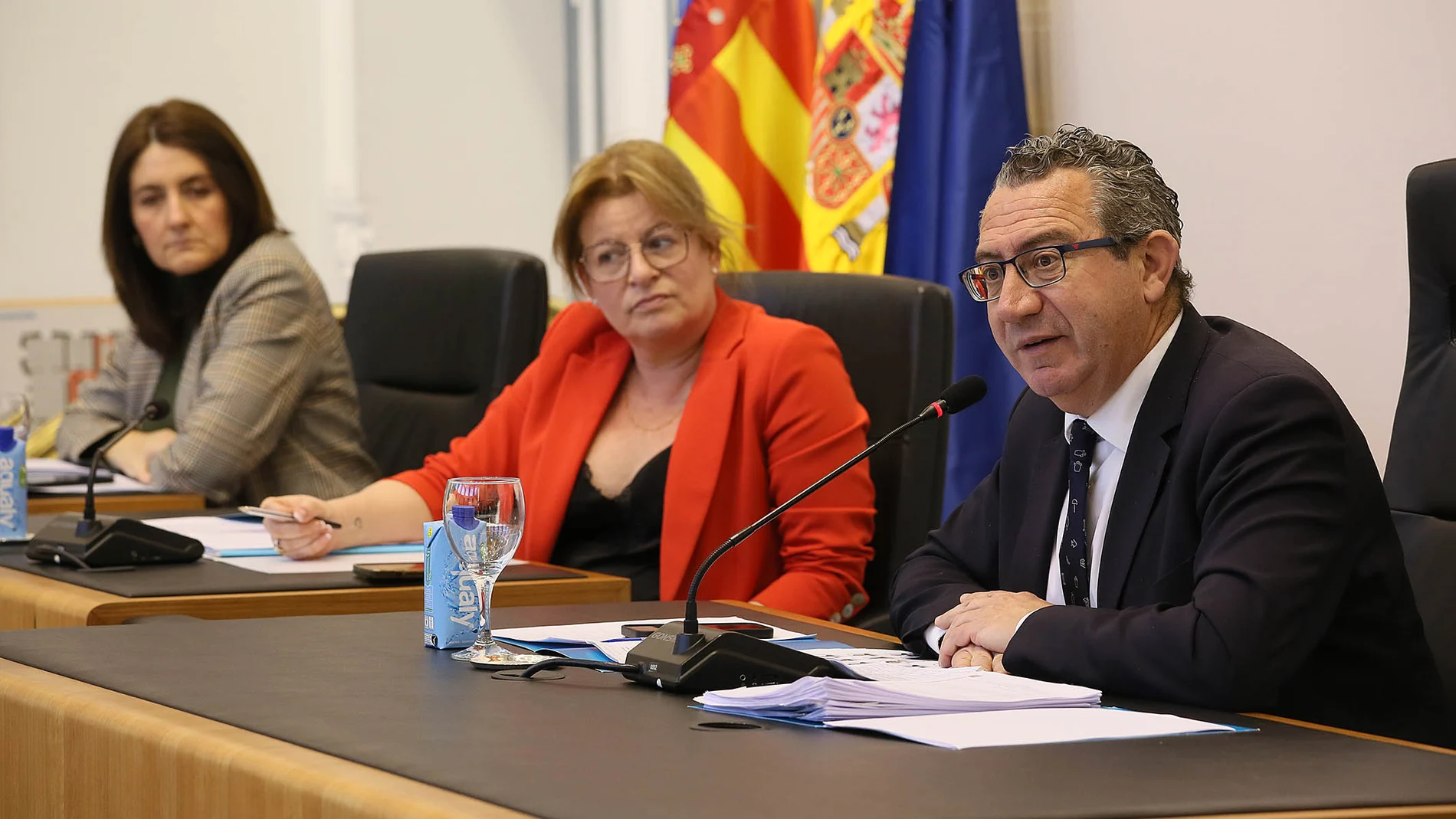 El presidente de la Diputación de Alicante, Toni Pérez, en el pleno de hoy en el que se han aprobado los presupuestos para 2024.