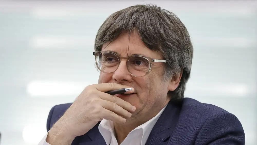 Former Catalan regional premier Carles Puigdemont attends a formal sitting at the European Parliament in Strasbourg, France.