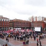 Manifestantes en la Plaza Mayor de Valladolid