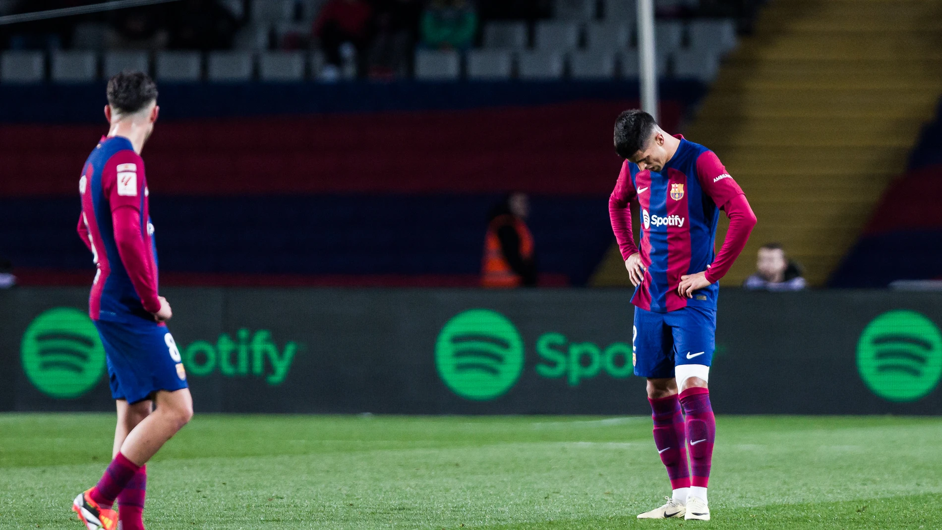 Joao Cancelo of FC Barcelona laments during the Spanish league, La Liga EA Sports, football match played between FC Barcelona and Granada CF at Estadio Olimpico de Montjuic on February 11, 2024 in Barcelona, Spain. AFP7 11/02/2024 ONLY FOR USE IN SPAIN