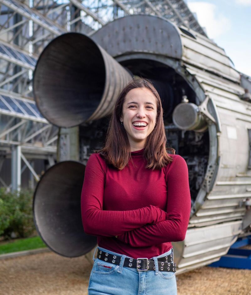 Alba Sánchez Montalvo en el Euro Space Center 