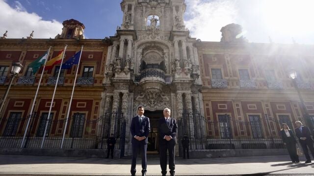 El presidente de la Junta, Juanma Moreno, y el presidente de Melilla, Juan José Imbroda