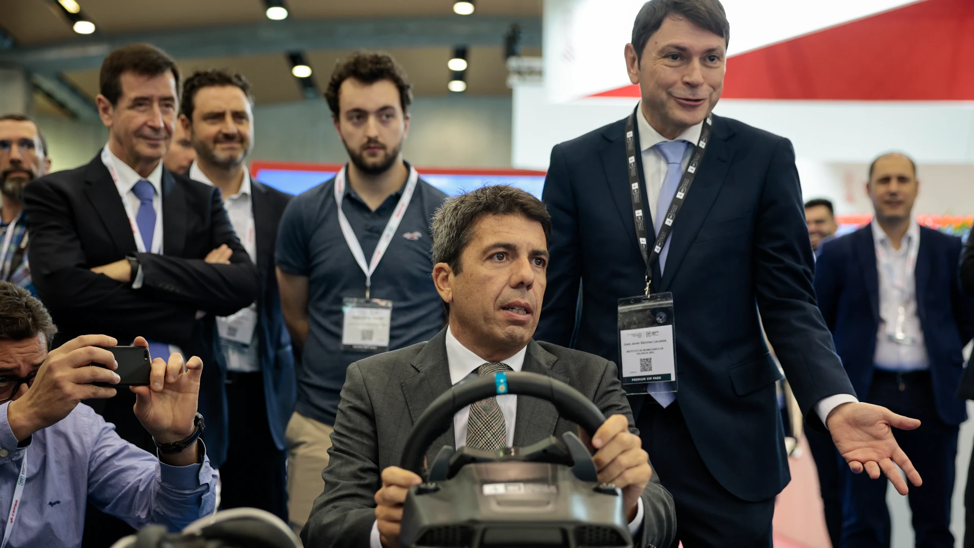 El president de la Generalitat, Carlos Mazón, durante el eMobility Expo World Congress 2024 que se celebra en València hasta el jueves
