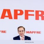 El presidente de Mapfre, Antonio Huertas, durante la presentación de resultados de Mapfre, en su sede de Madrid, a 14 de febrero de 2024, en Madrid (España). 
