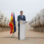 El presidente del Gobierno, Pedro Sánchez, ayer durante su visita a la desaladora de Torrevieja